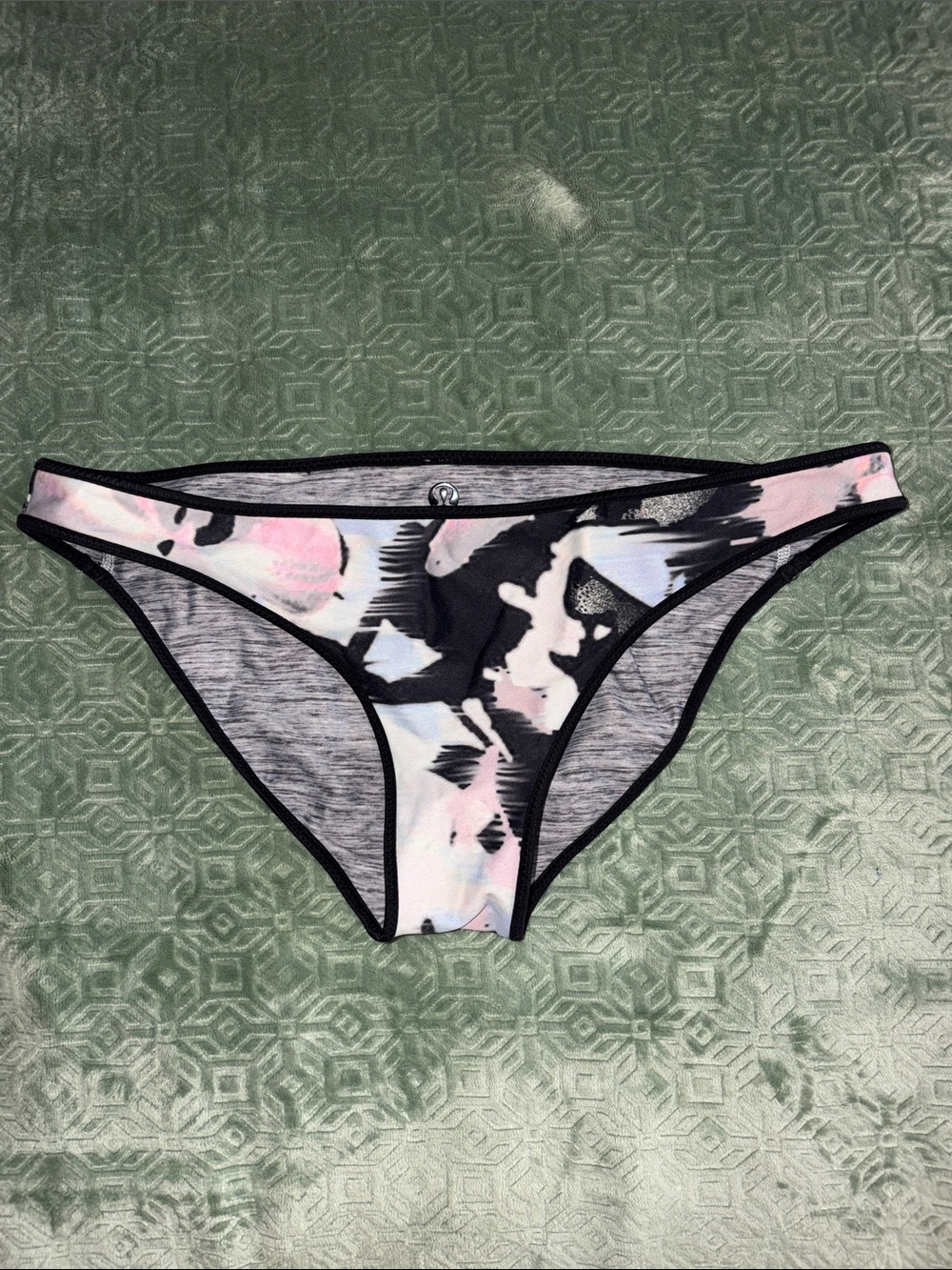 Lululemon ' Pink & Black Patterned Bikini Bottoms